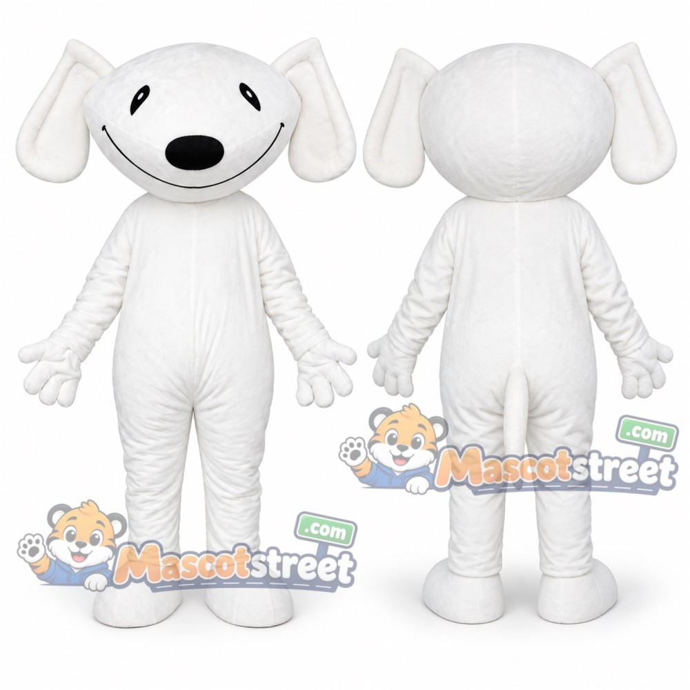 White Dog Mascot Costume White Dog Mascot Costume