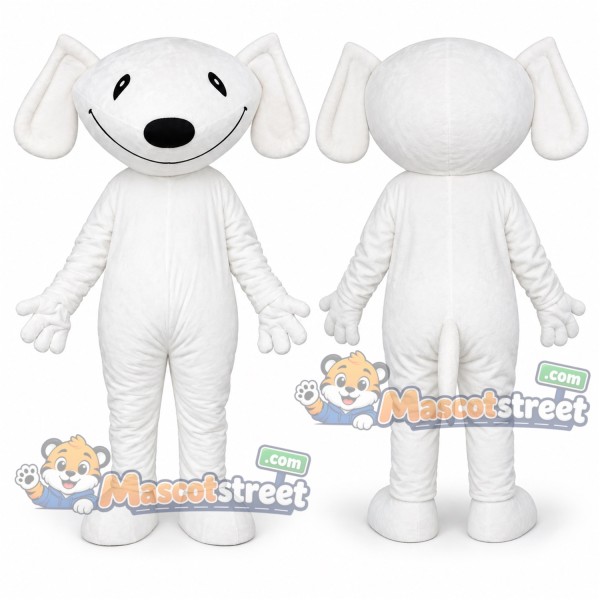 White Dog Mascot Costume