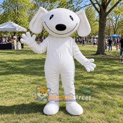 White Dog Mascot Costume