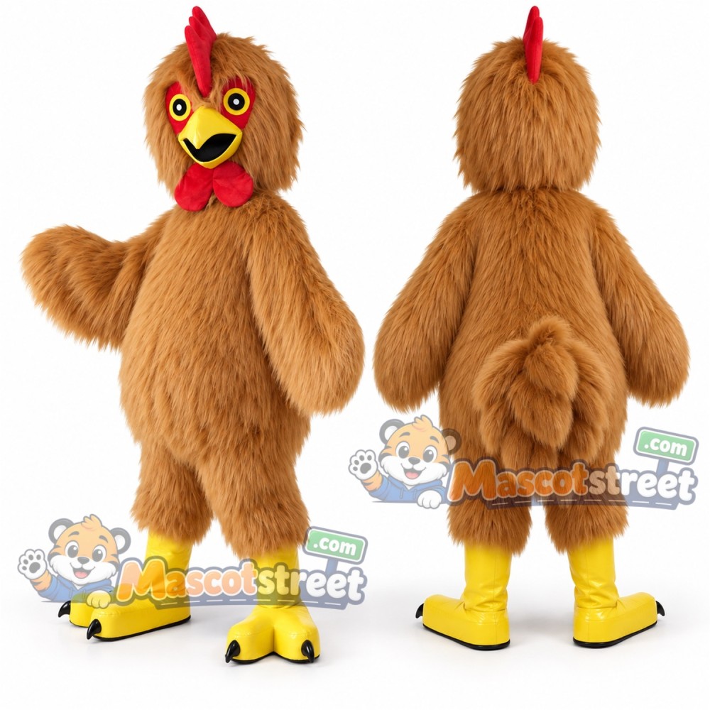 Brown Chicken Mascot Costume Brown Chicken Mascot Costume