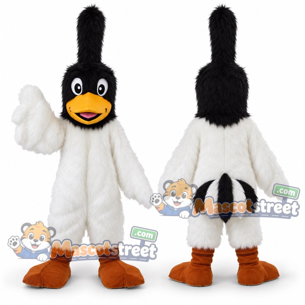 Black and White Bird Mascot Costume Black and White Bird Mascot Costume