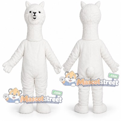 White Alpaca Mascot Costume White Alpaca Mascot Costume