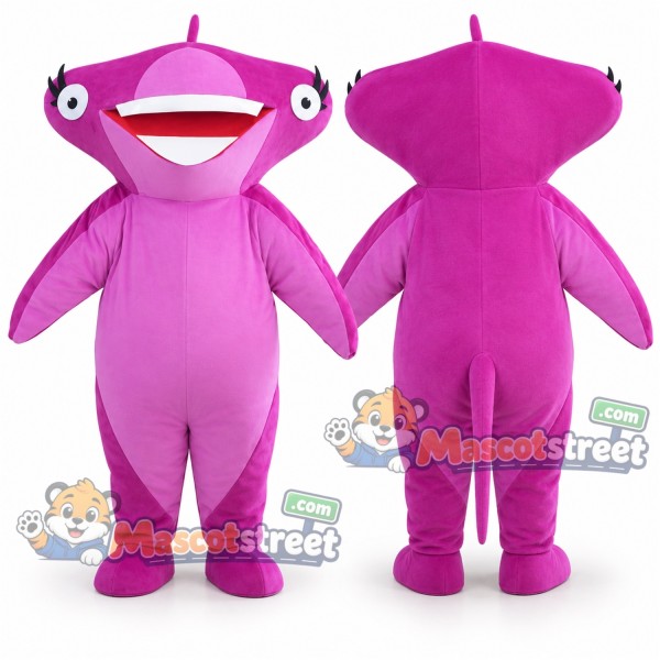 Purple Hammerhead Shark Mascot Costume
