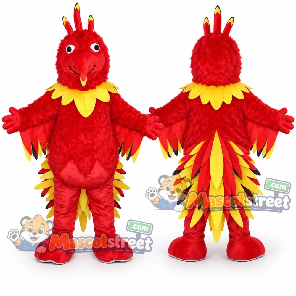 Red Phoenix Mascot Costume
