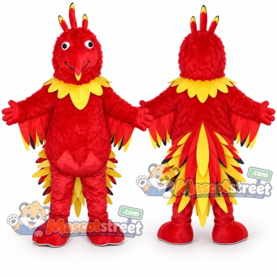 Red Phoenix Mascot Costume