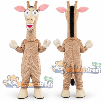 Tan Giraffe Mascot Costume Tan Giraffe Mascot Costume