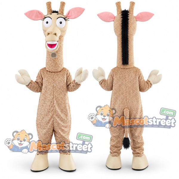 Tan Giraffe Mascot Costume