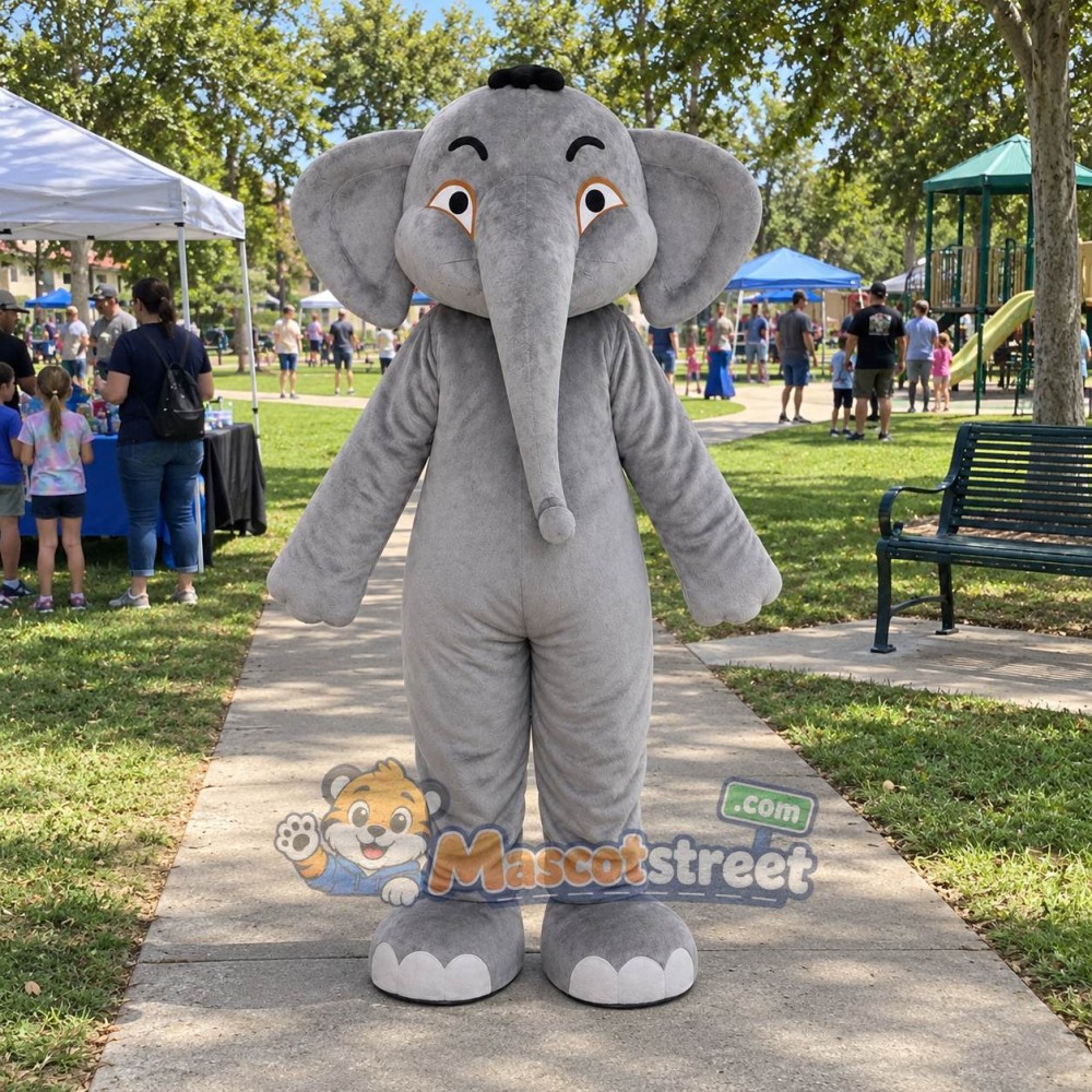 Gray Elephant Mascot Costume Gray Elephant Mascot Costume