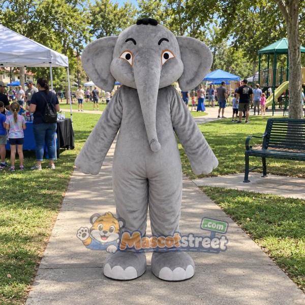 Gray Elephant Mascot Costume