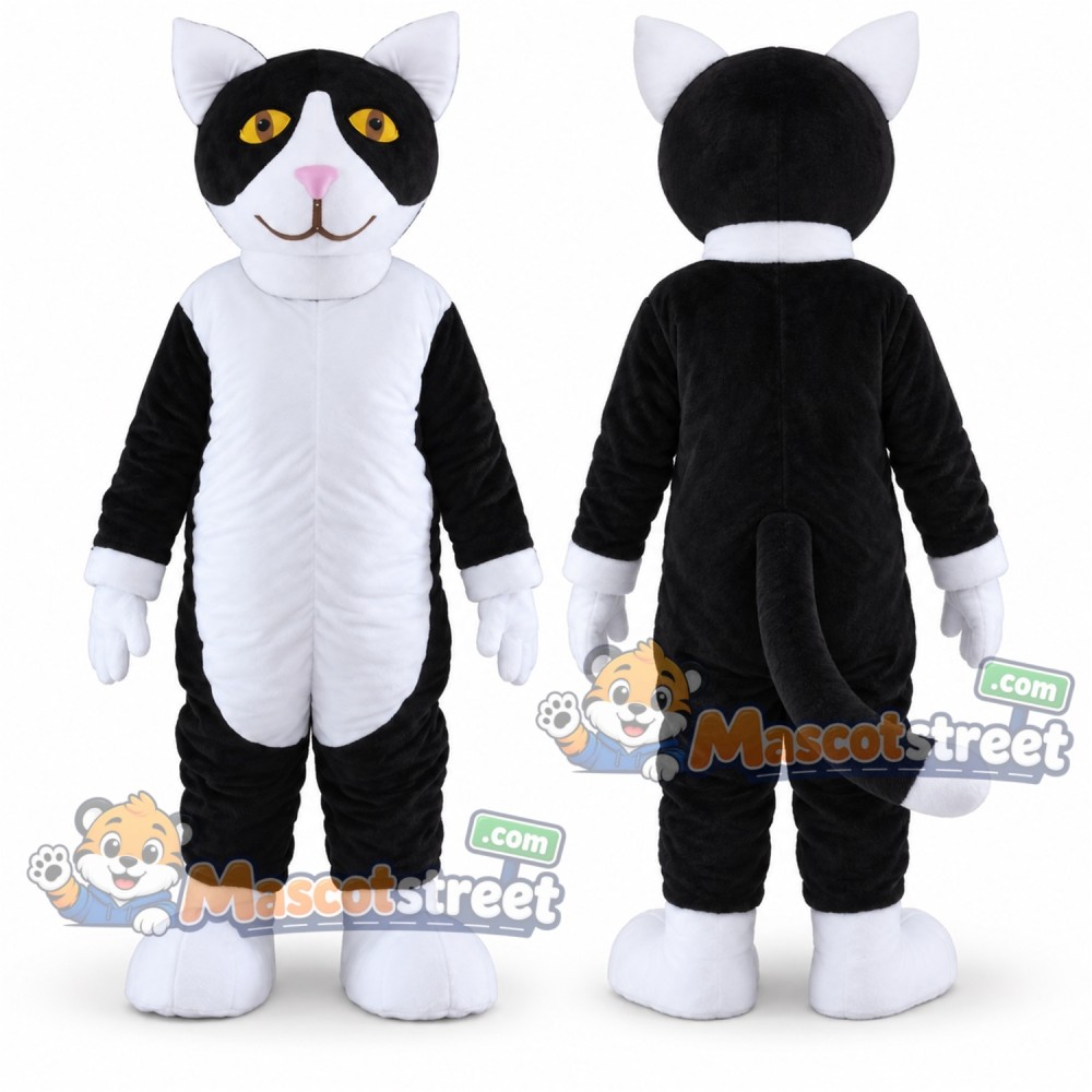 Black and White Cat Mascot Costume Black and White Cat Mascot Costume