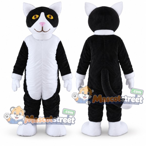 Black and White Cat Mascot Costume