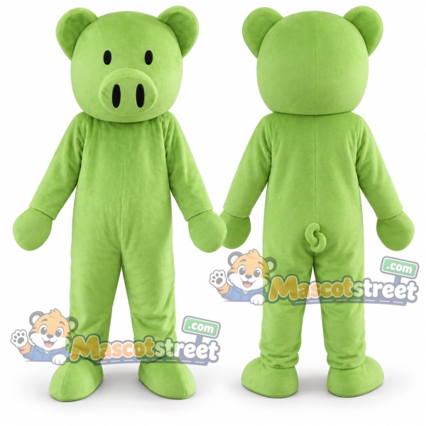Green Pig Mascot Costume