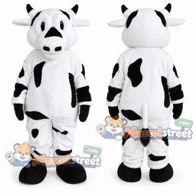Black and White Cow Mascot Costume