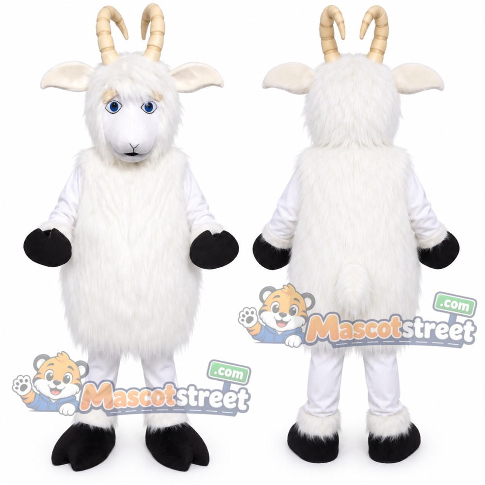 White Goat Mascot Costume White Goat Mascot Costume