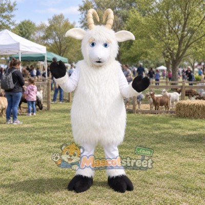 White Goat Mascot Costume White Goat Mascot Costume