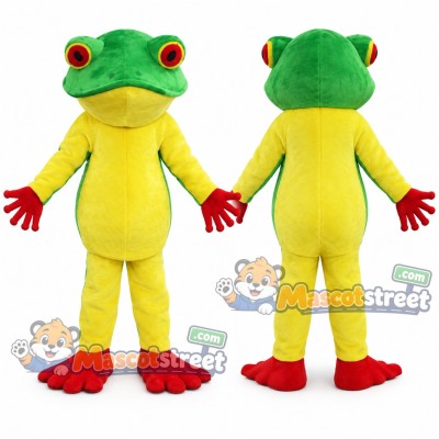 Green and Yellow Frog Mascot Costume Green and Yellow Frog Mascot Costume