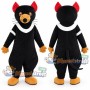 Black Mouse Mascot Costume with White Collar