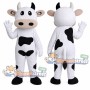 Black and White Cow Mascot Costume