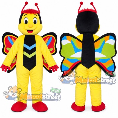 Yellow Butterfly Mascot Costume Yellow Butterfly Mascot Costume