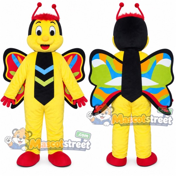 Yellow Butterfly Mascot Costume