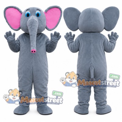 Gray Elephant Mascot Costume