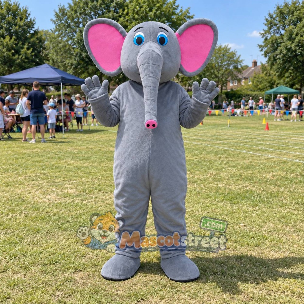 Gray Elephant Mascot Costume