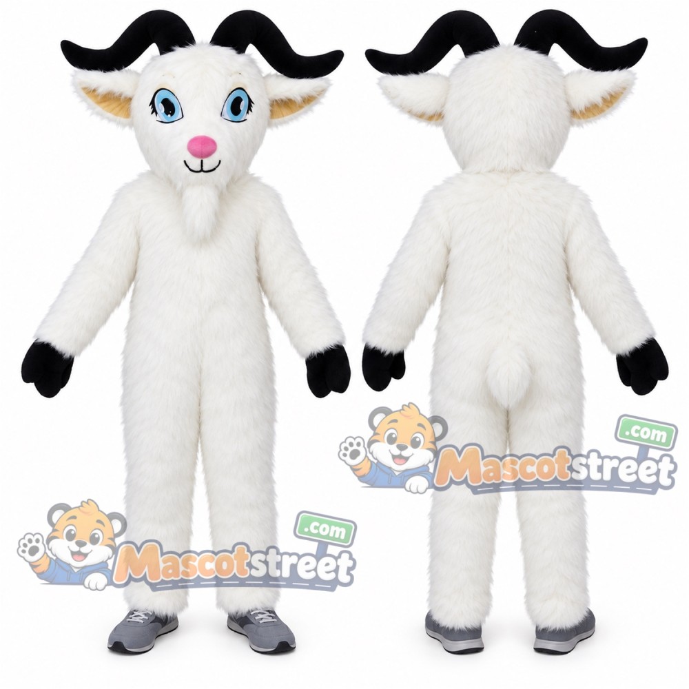 White Goat Mascot Costume White Goat Mascot Costume