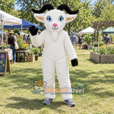 White Goat Mascot Costume White Goat Mascot Costume