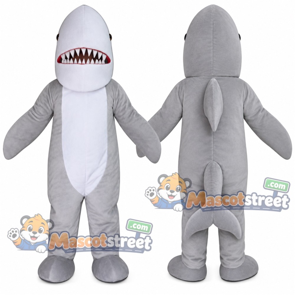 Gray Shark Mascot Costume Gray Shark Mascot Costume