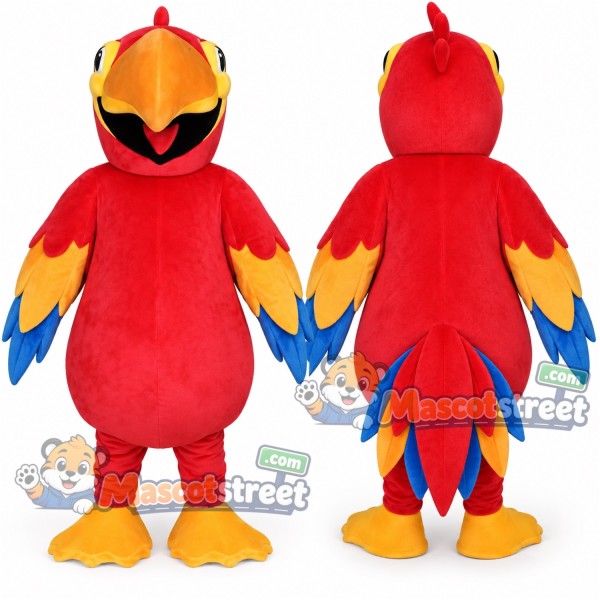 Red Parrot Mascot Costume