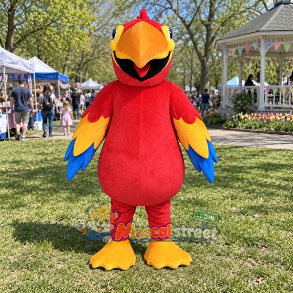 Red Parrot Mascot Costume