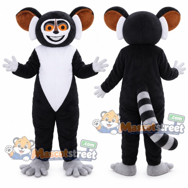 Black and White Lemur Mascot Costume