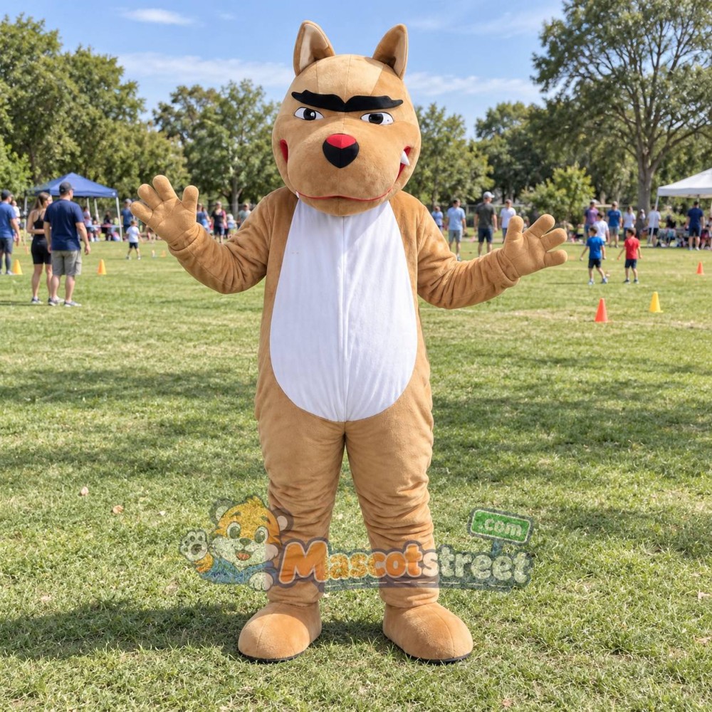 Tan Dog Mascot Costume Tan Dog Mascot Costume