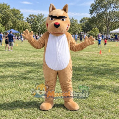 Tan Dog Mascot Costume Tan Dog Mascot Costume