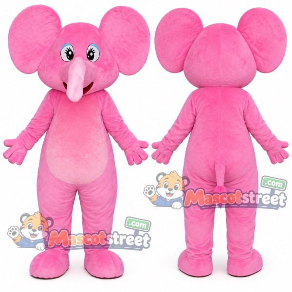Pink Elephant Mascot Costume