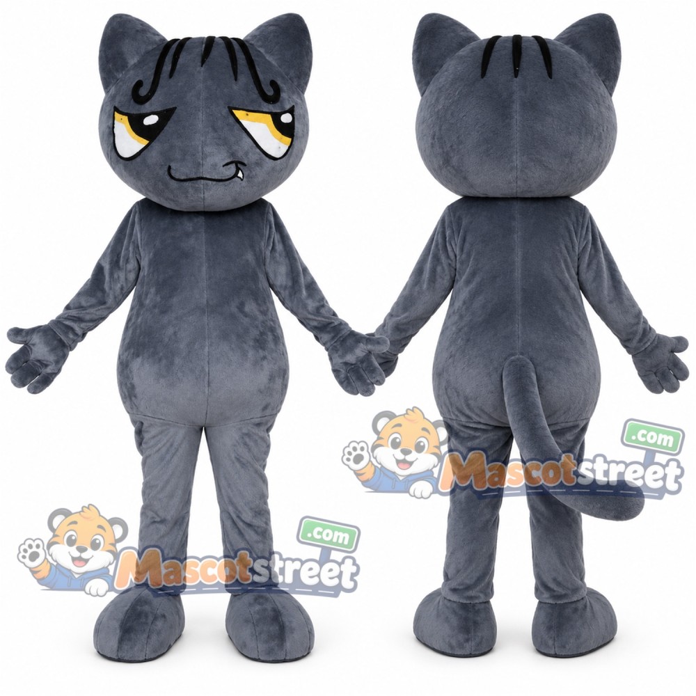 Gray Cat Mascot Costume