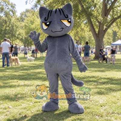 Gray Cat Mascot Costume