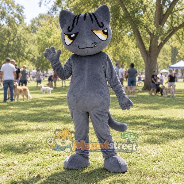Gray Cat Mascot Costume