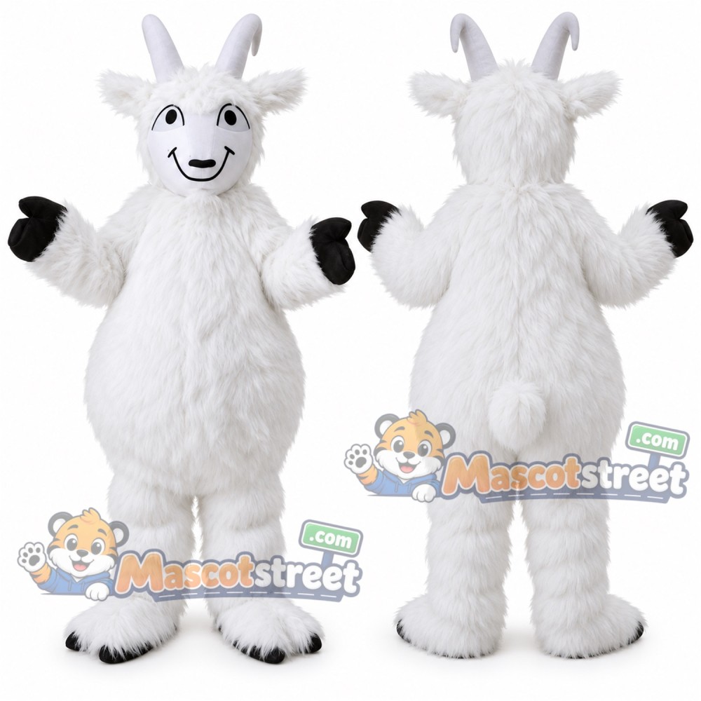 White Goat Mascot Costume White Goat Mascot Costume