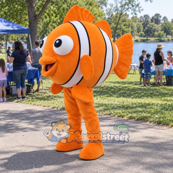 Orange Clownfish Mascot Costume Orange Clownfish Mascot Costume