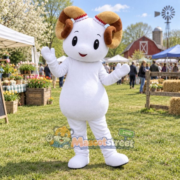 White Ram Mascot Costume