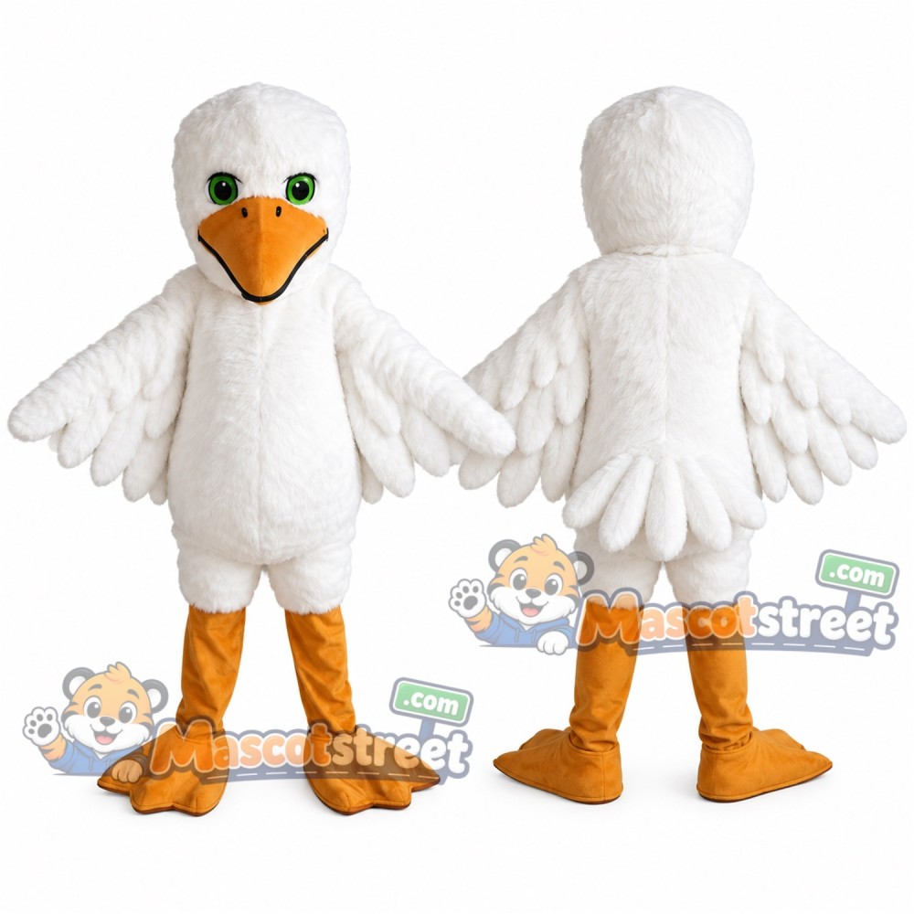 White Seagull Mascot Costume White Seagull Mascot Costume