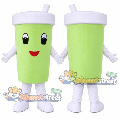Green Drink Cup Mascot Costume Green Drink Cup Mascot Costume