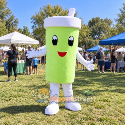 Green Drink Cup Mascot Costume
