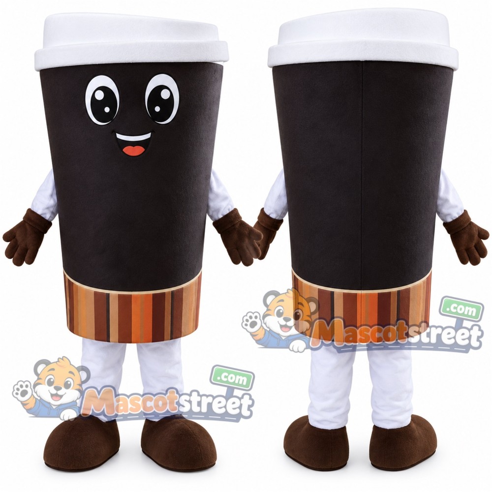 Coffee Cup Mascot Costume Coffee Cup Mascot Costume