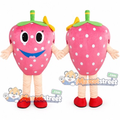 Pink Strawberry Mascot Costume