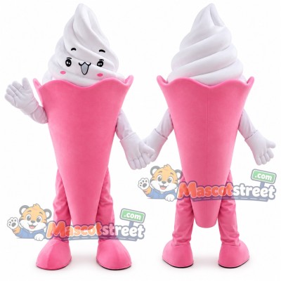 Pink Ice Cream Cone Mascot Costume