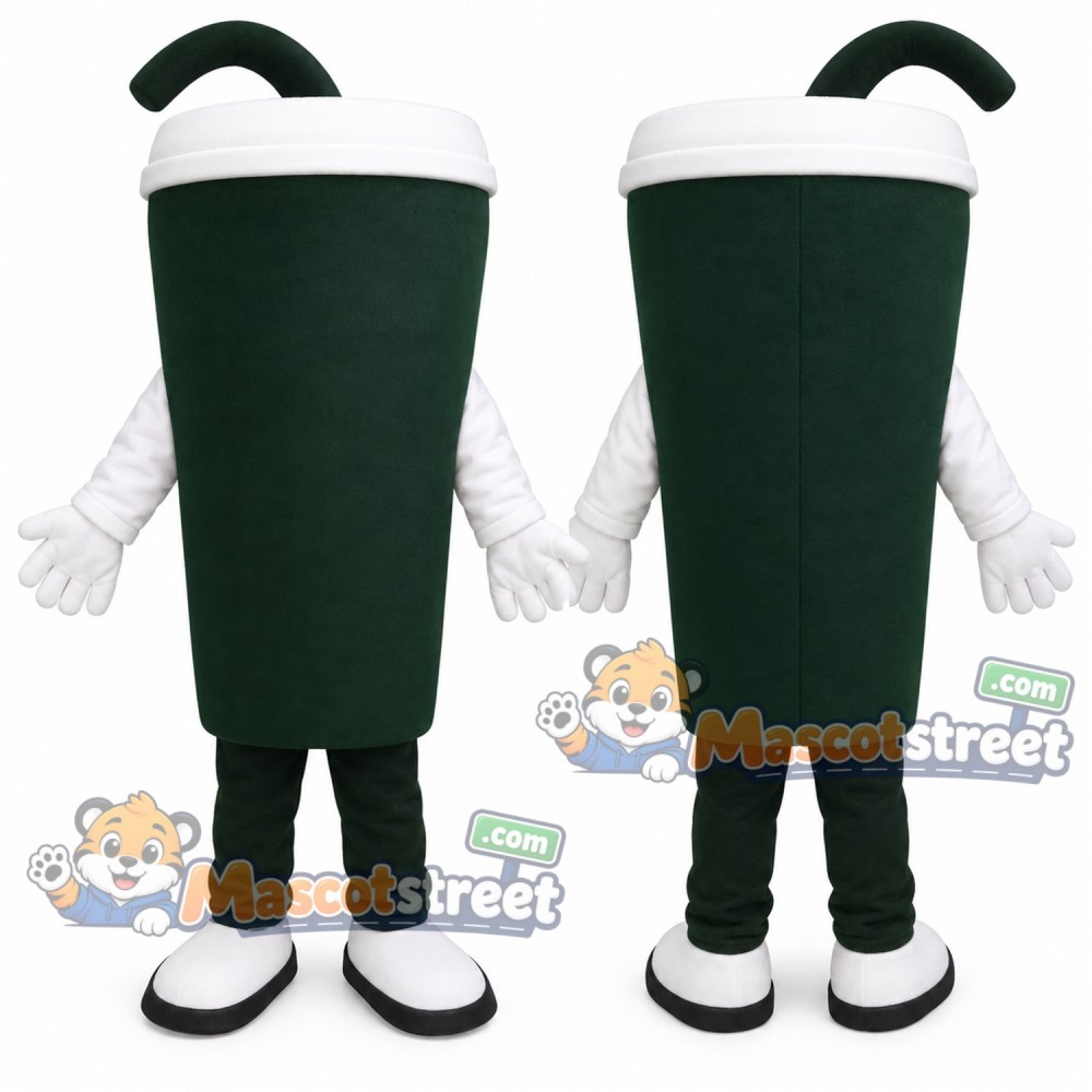 Green Drink Cup Mascot Costume Green Drink Cup Mascot Costume