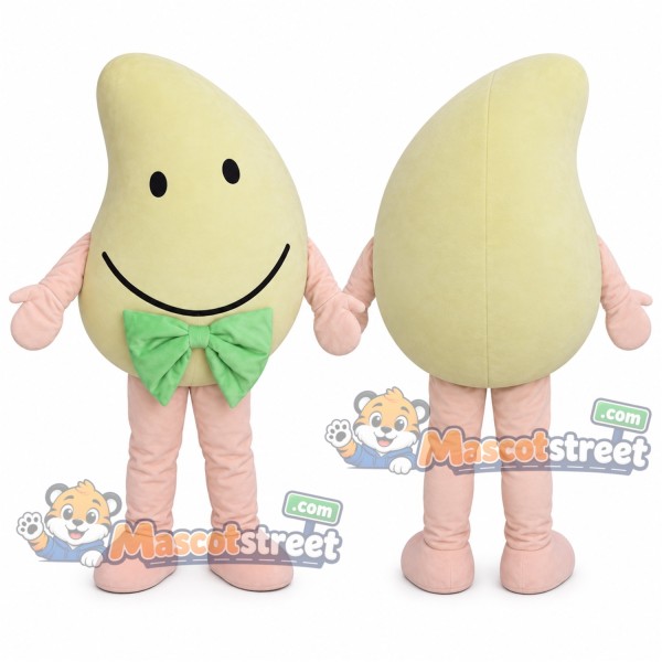 Mango Mascot Costume with Green Bow Tie