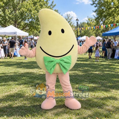 Mango Mascot Costume with Green Bow Tie Mango Mascot Costume with Green Bow Tie